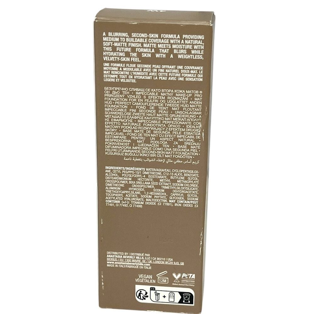 Anastasia Beverly Hills Impeccable Matte Foundation 4W Blurring Second Skin NIB - Picture 3 of 7